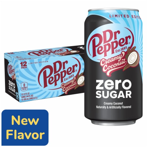 Dr Pepper Creamy Coconut Zero Sugar Soda - Bold Pack Flavor